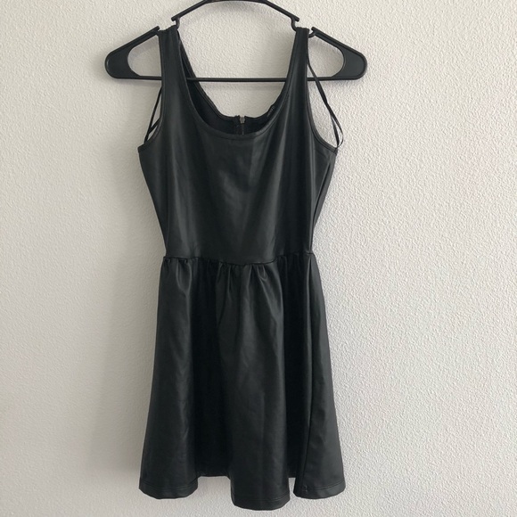 Forever 21 Dresses & Skirts - Forever 21 Black Faux Leather Mini Dress Small